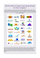 Did You Select an Expert Logo design Design For Your Company.pdf